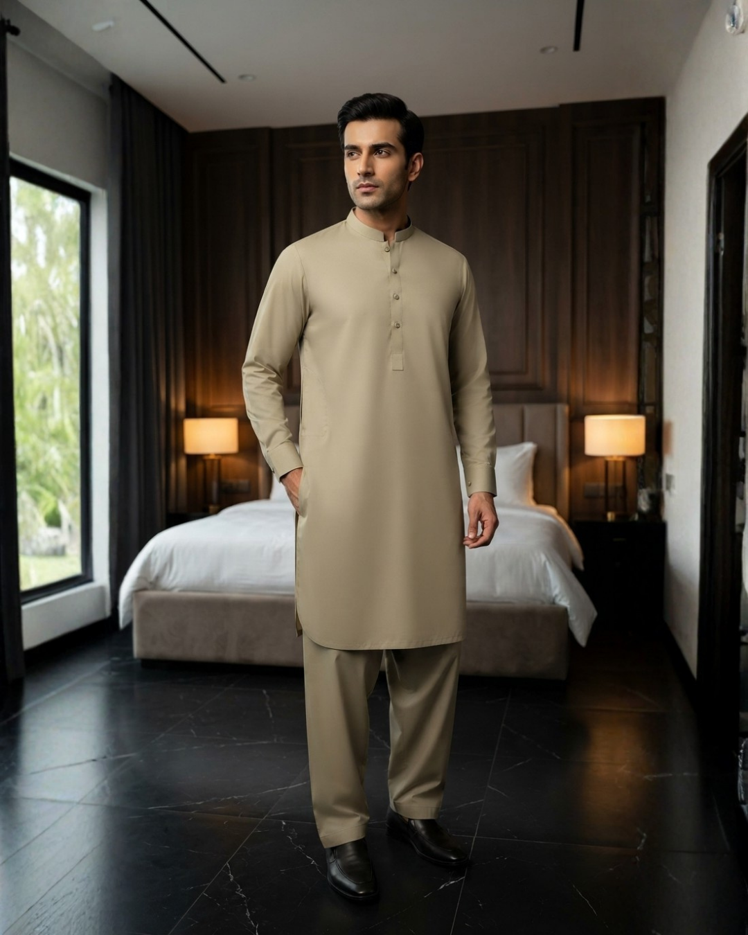 Men's Suit Sand Beige Koh e Toor Wash & Wear Unstitched