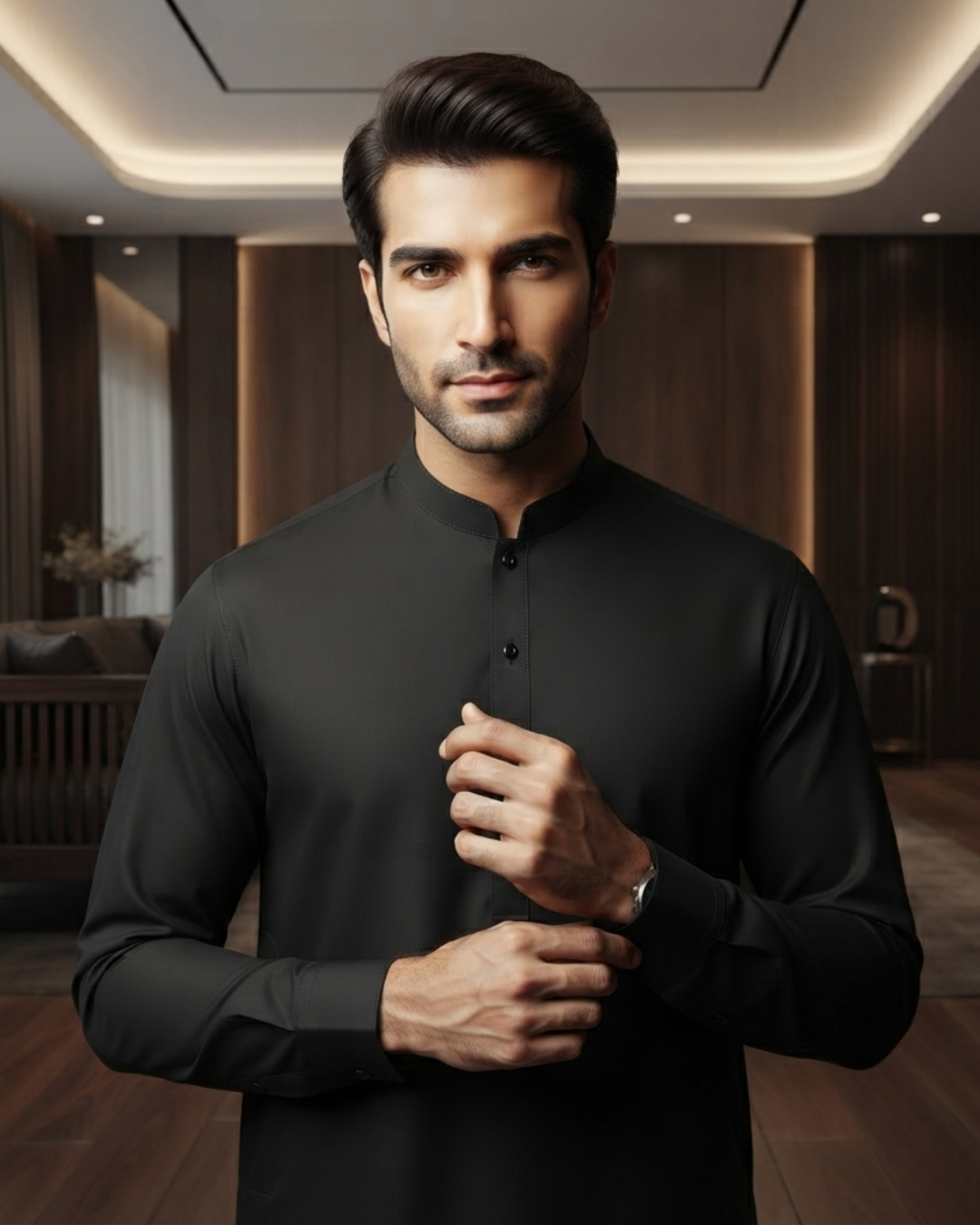 Men's Suit Jet Black Milano Boski Unstitched