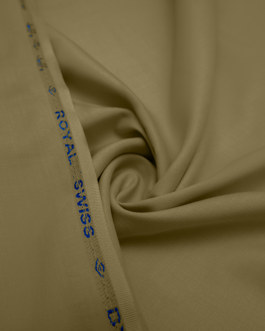 Men's Suit Olive Khaki Royal Swiss Wash & Wear Unstitched