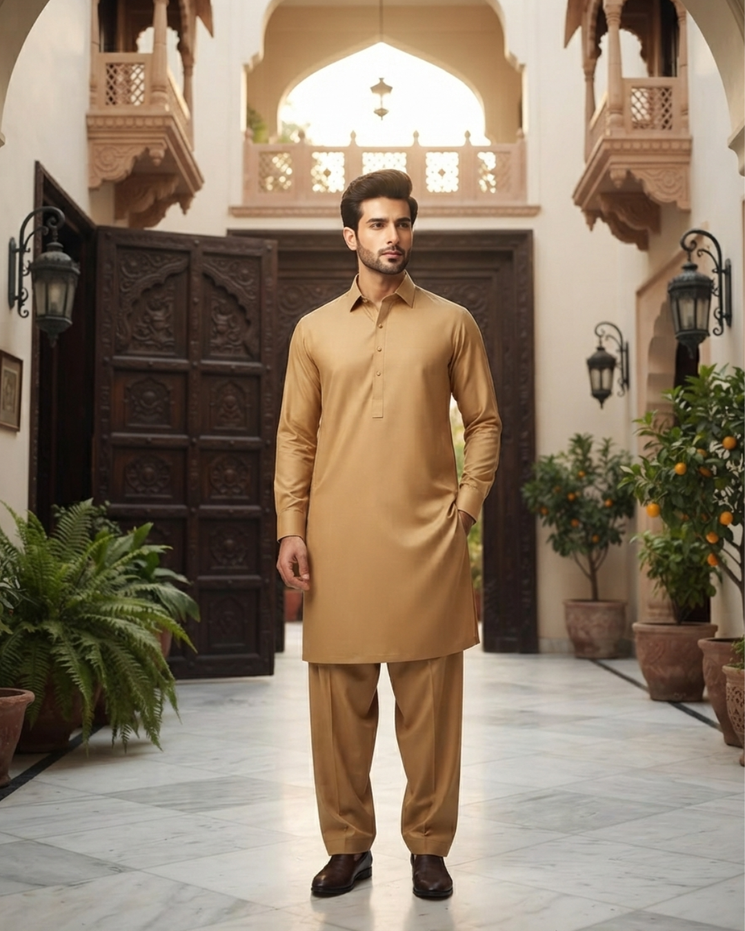Men's Suit Blush Beige MVS Winter Parker Unstitched