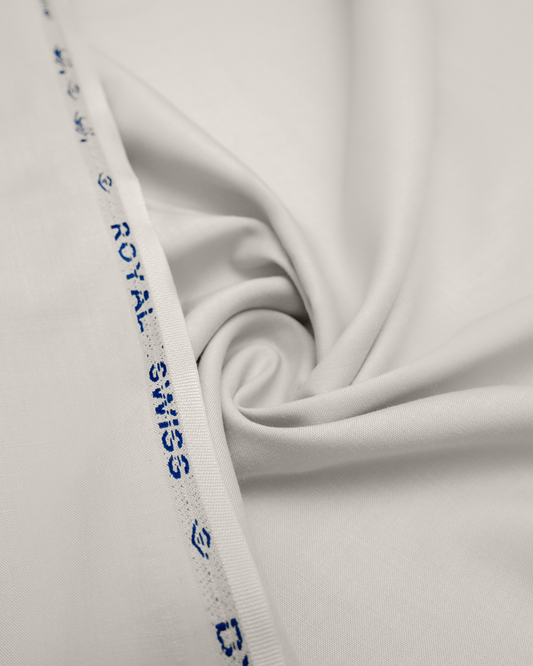 Men's Suit Pearl White Royal Swiss Wash & Wear Unstitched