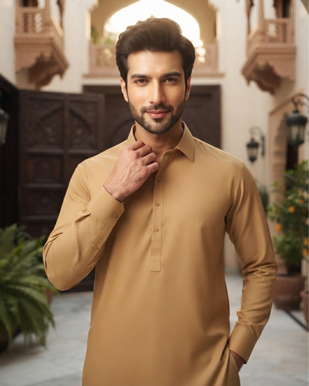 Men's Suit Blush Beige MVS Winter Parker Unstitched