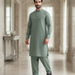 Men's Suit Sage Green Royal Swiss Wash & Wear Unstitched