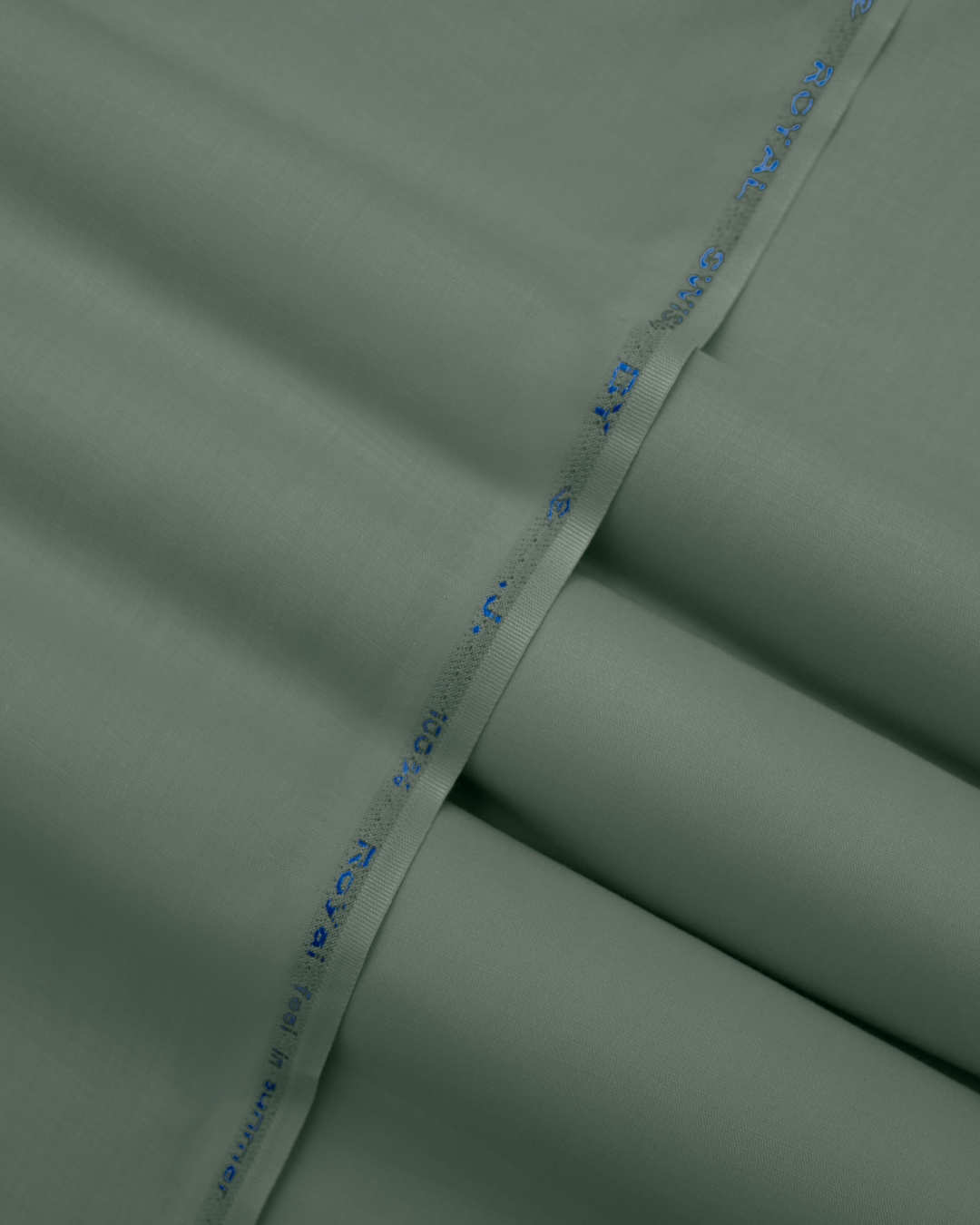 Men's Suit Sage Green Royal Swiss Wash & Wear Unstitched