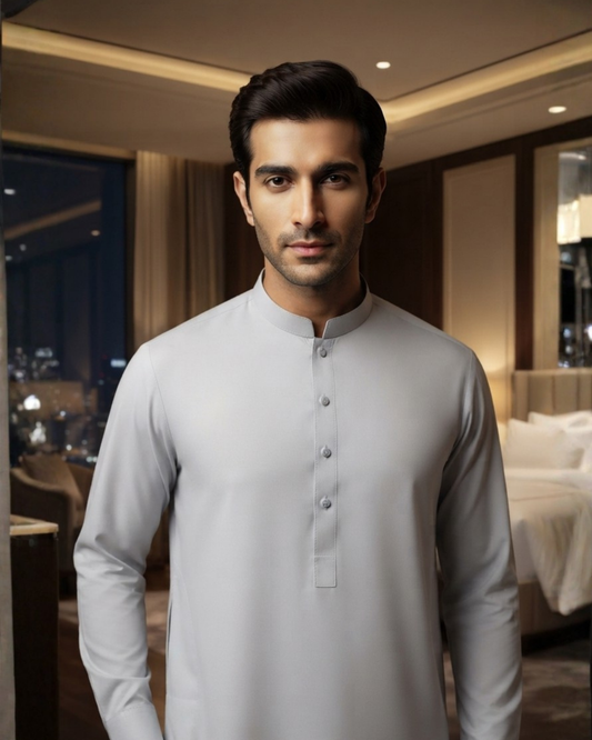 Men's Suit Ice Grey Koh e Toor Wash & Wear Unstitched