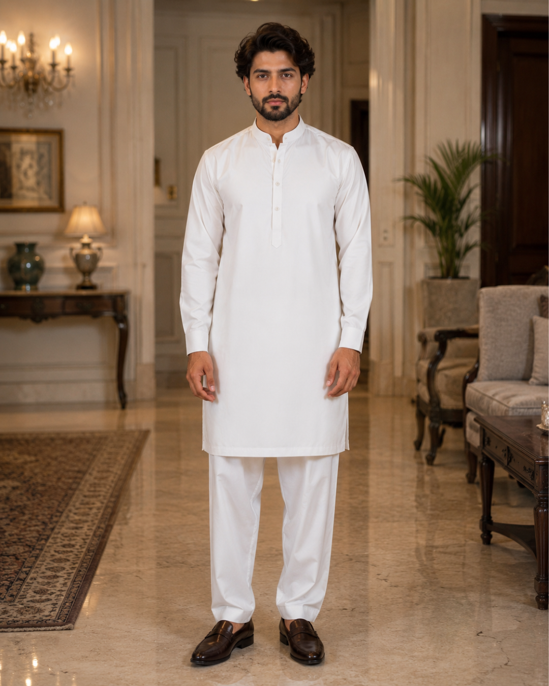 Men's Suit Half White Signature Boski Unstitched