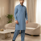 Men's Suit Powder Blue Royal Swiss Wash & Wear Unstitched