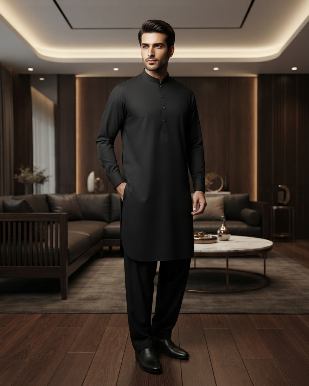 Men's Suit Jet Black Milano Boski Unstitched