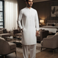 Men's Suit White Kohistan Latha Unstitched
