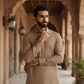 Men's Suit Taupe Brown MVS Winter Parker Unstitched