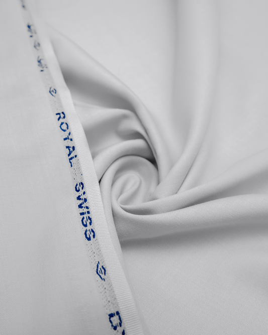 Men's Suit Ice White Royal Swiss Wash & Wear Unstitched