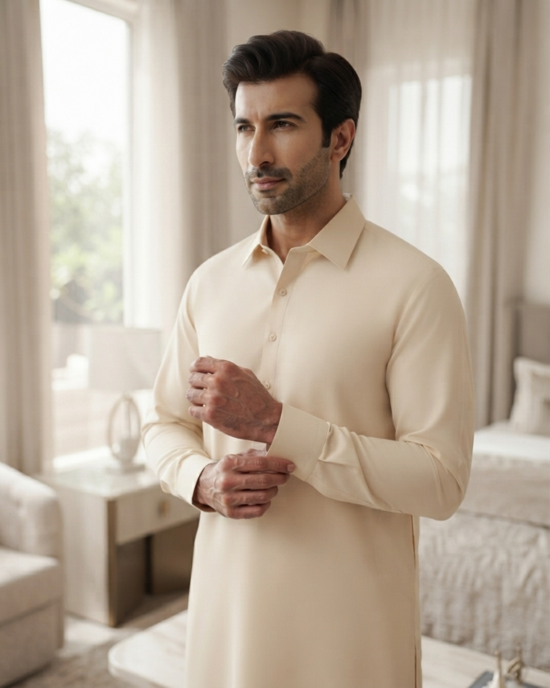 Men's Suit Cream Milano Boski Unstitched