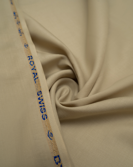 Men's Suit Desert Beige Royal Swiss Wash & Wear Unstitched