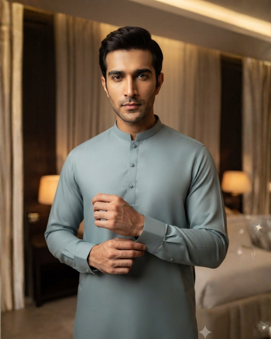 Men's Suit Aqua Mist Koh e Toor Wash & Wear Unstitched