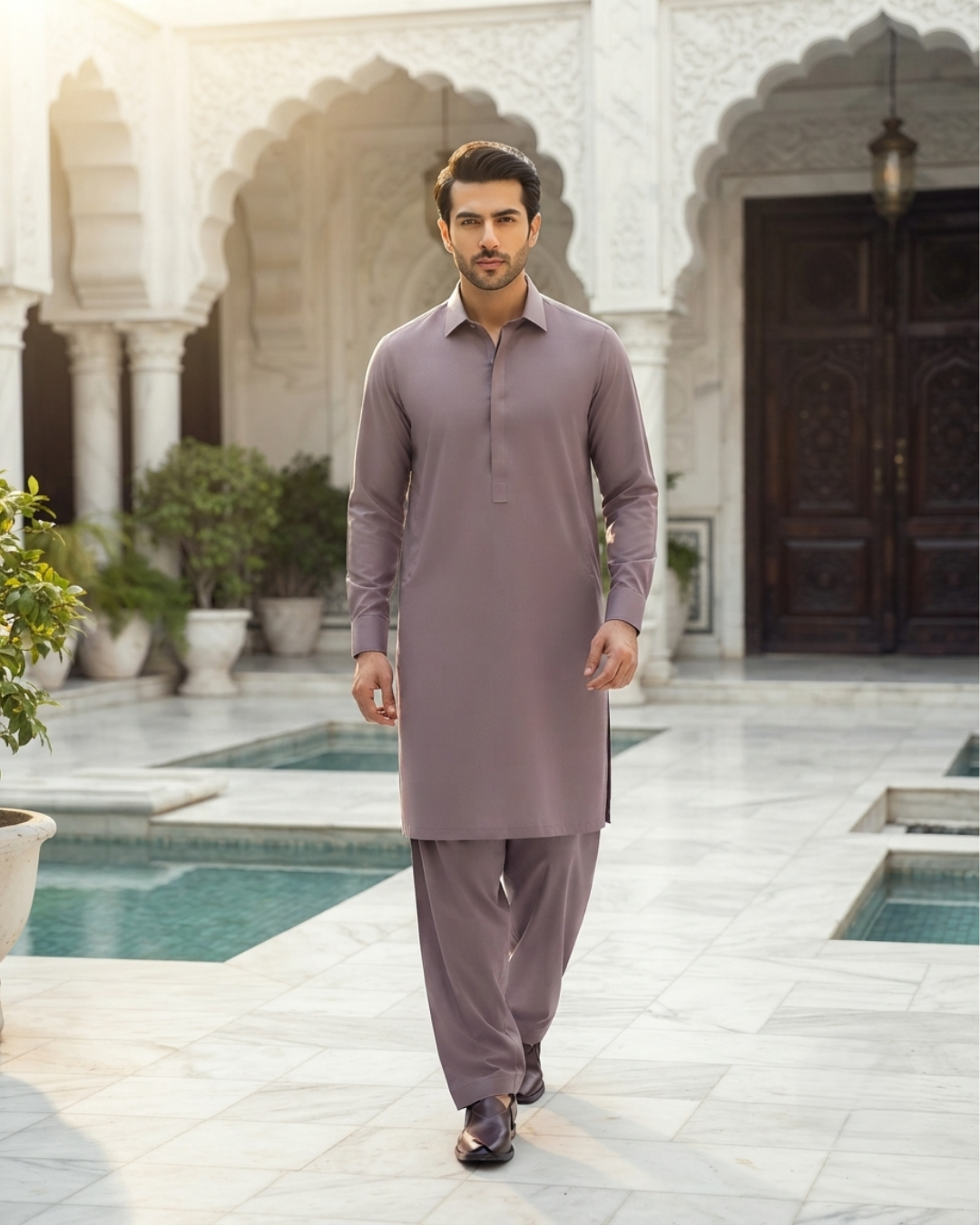 Men's Suit Mauve MVS Winter Parker Unstitched
