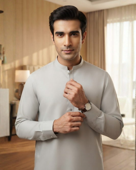 Men's Suit Crystal White Koh e Toor Wash & Wear Unstitched