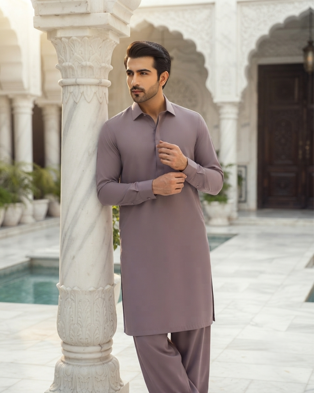 Men's Suit Mauve MVS Winter Parker Unstitched