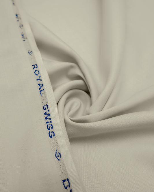 Men's Suit Ivory Cream Royal Swiss Wash & Wear Unstitched