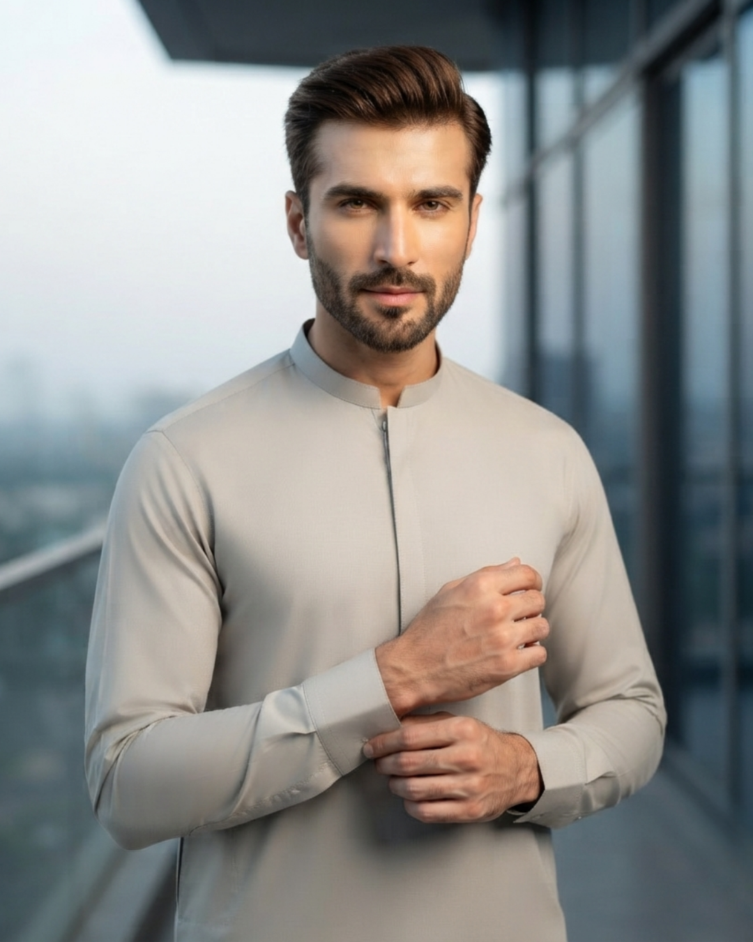 Men's Suit Ivory Cream Royal Swiss Wash & Wear Unstitched