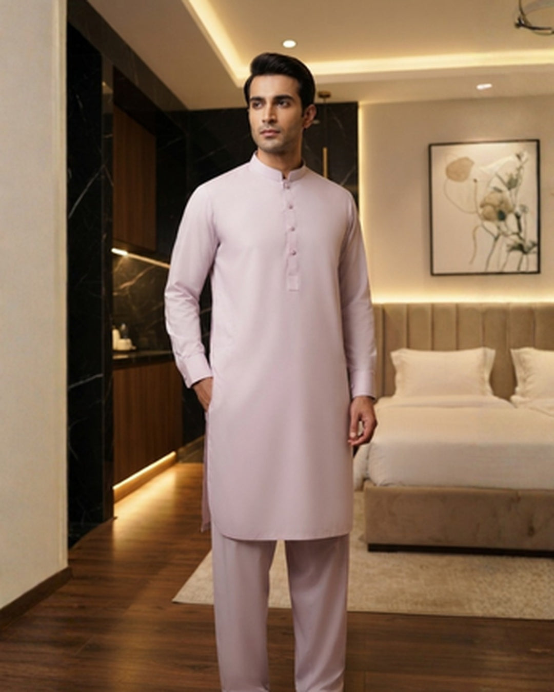 Men's Suit Blush Pink Milano Boski Unstitched