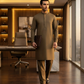 Men's Suit Walnut Brown Royal Swiss Wash & Wear Unstitched