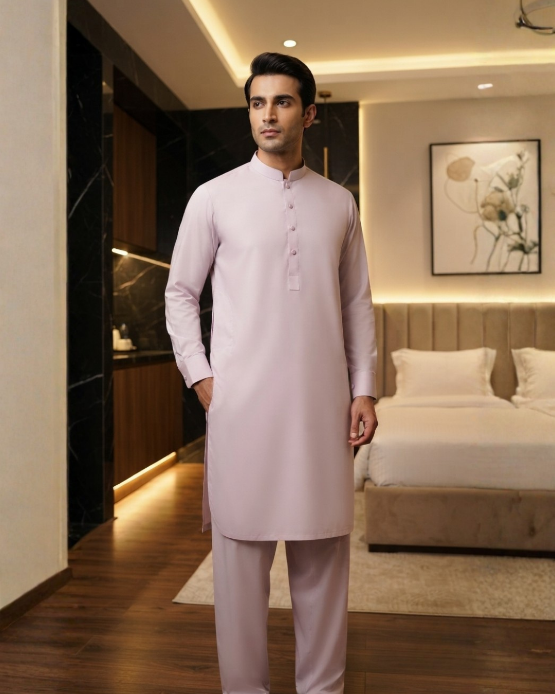 Men's Suit Blush Pink Milano Boski Unstitched