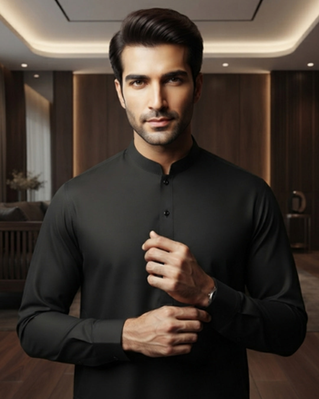 Men's Suit Jet Black Milano Boski Unstitched