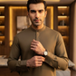Men's Suit Walnut Brown Royal Swiss Wash & Wear Unstitched