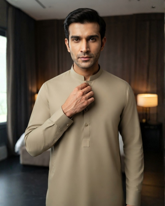 Men's Suit Sand Beige Koh e Toor Wash & Wear Unstitched