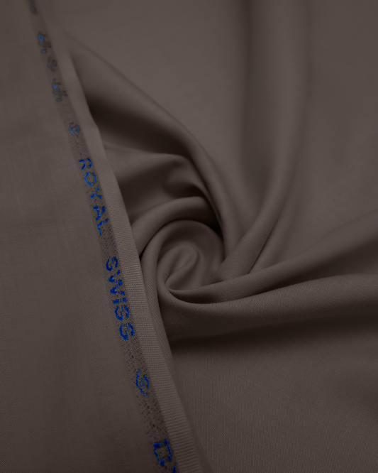 Men's Suit Cocoa Brown Royal Swiss Wash & Wear Unstitched