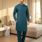 Men's Suit Peacock Blue Koh e Toor Wash & Wear Unstitched
