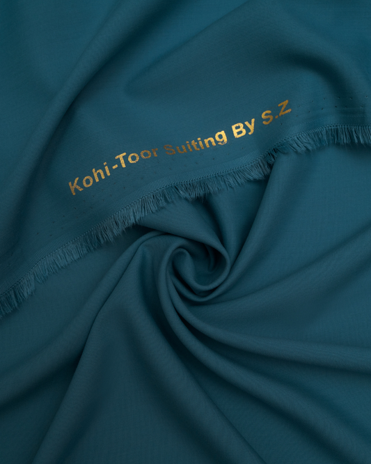 Men's Suit Peacock Blue Koh e Toor Wash & Wear Unstitched