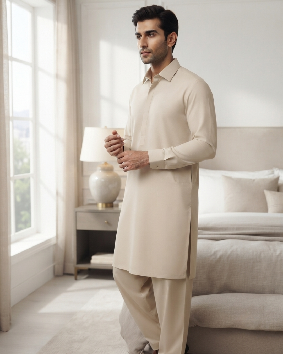 Men's Suit Oatmeal Beige Milano Boski Unstitched