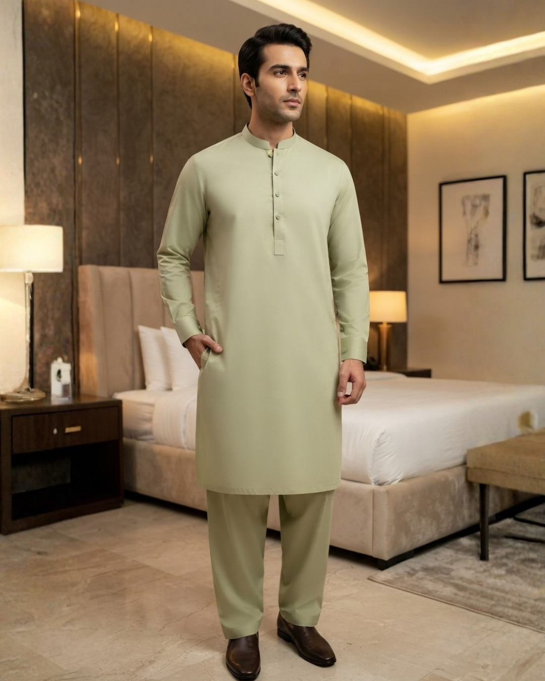 Men's Suit Sage Green Milano Boski Unstitched