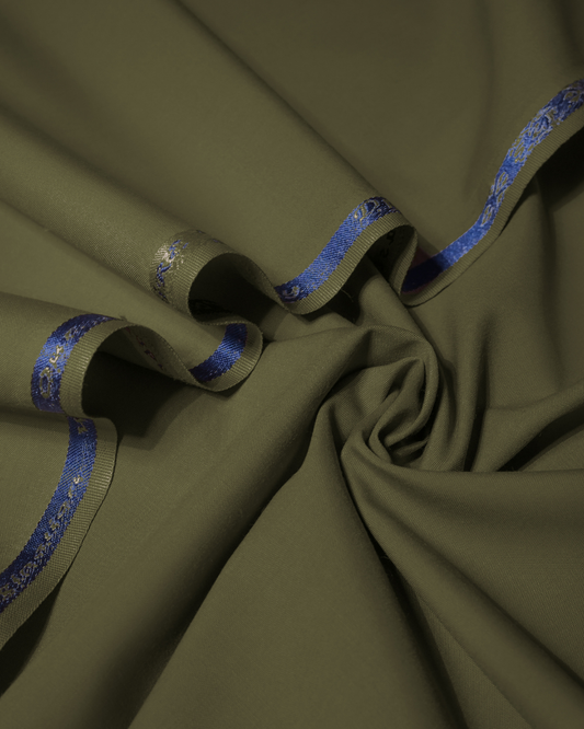 Men's Suit Olive Green Empire Suiting Wash & Wear Unstitched