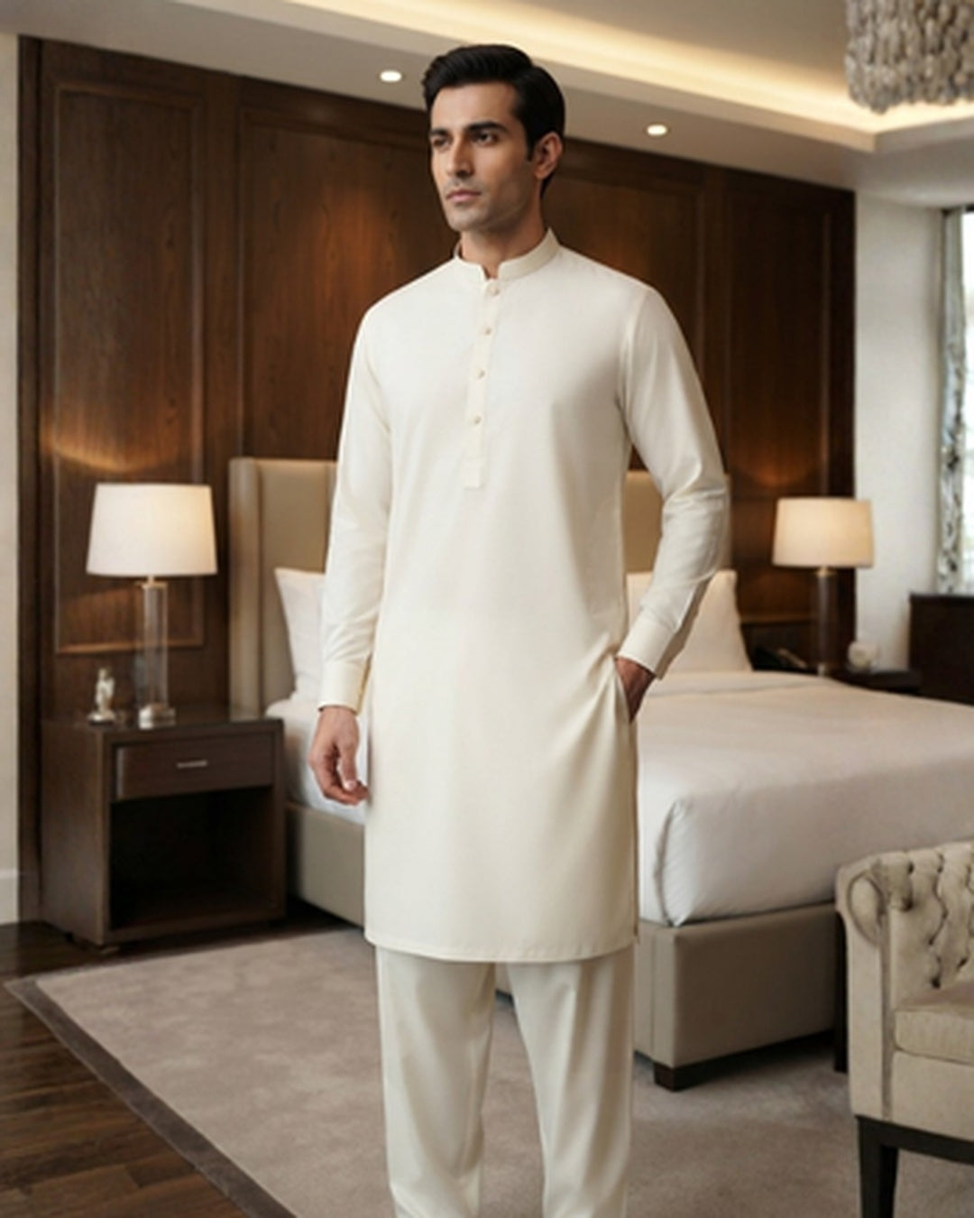 Men's Suit Ivory Cream Milano Boski Unstitched