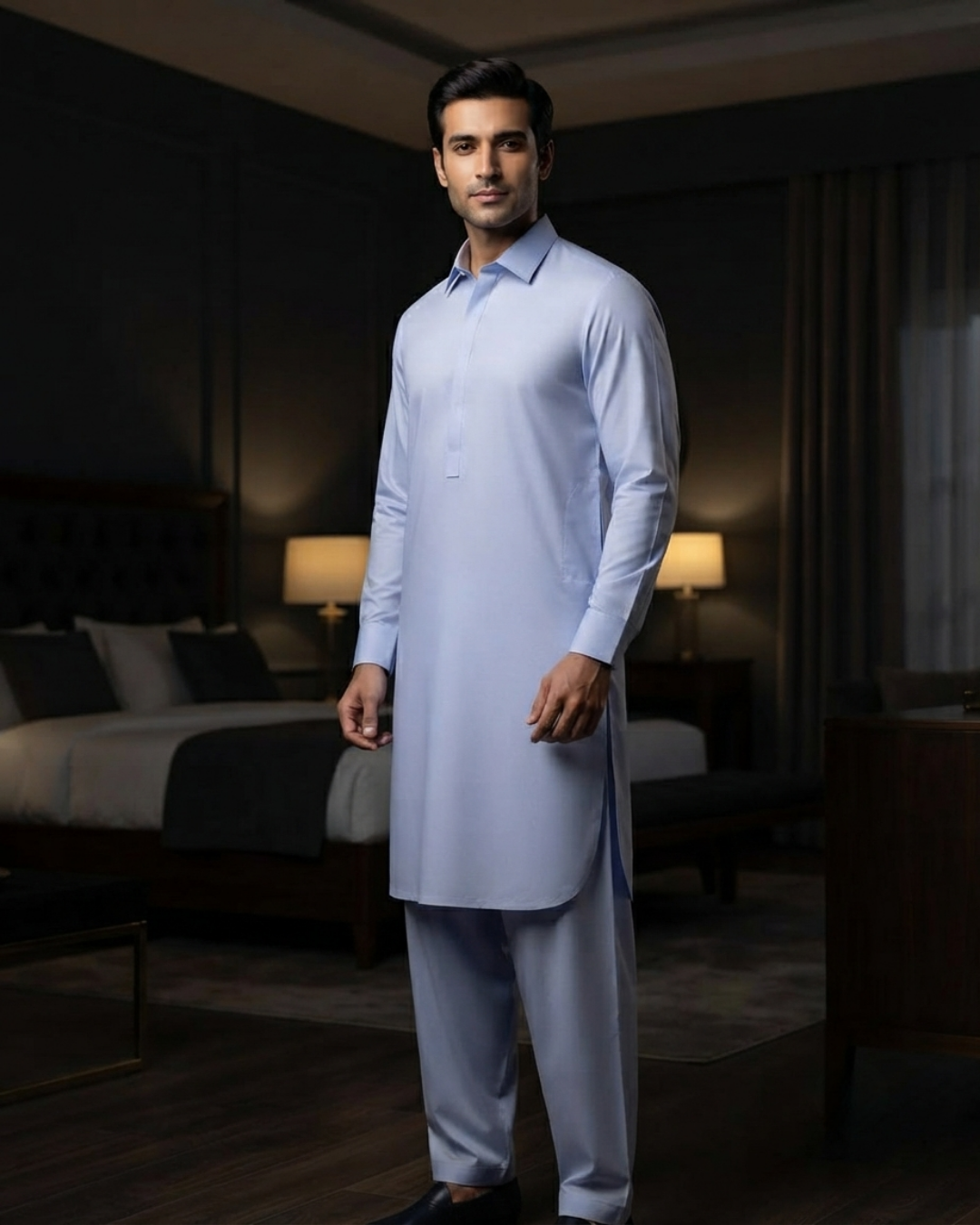 Men's Suit Ice Blue Milano Boski Unstitched