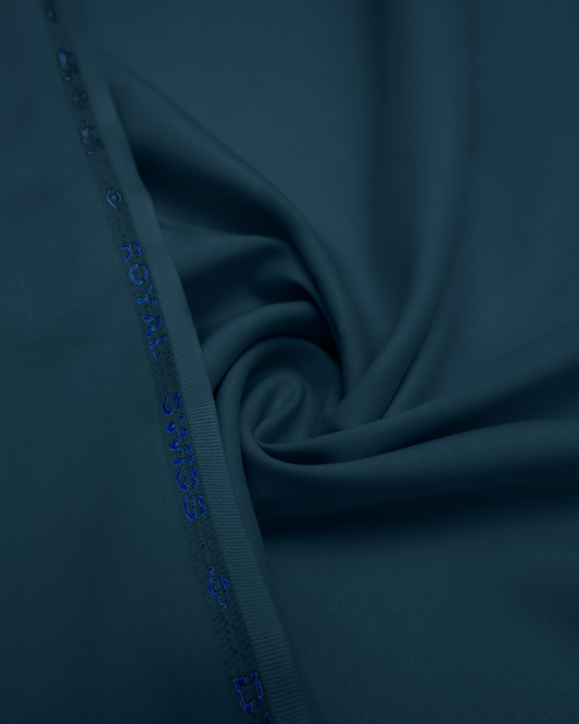 Men's Suit Navy Blue Royal Swiss Wash & Wear Unstitched