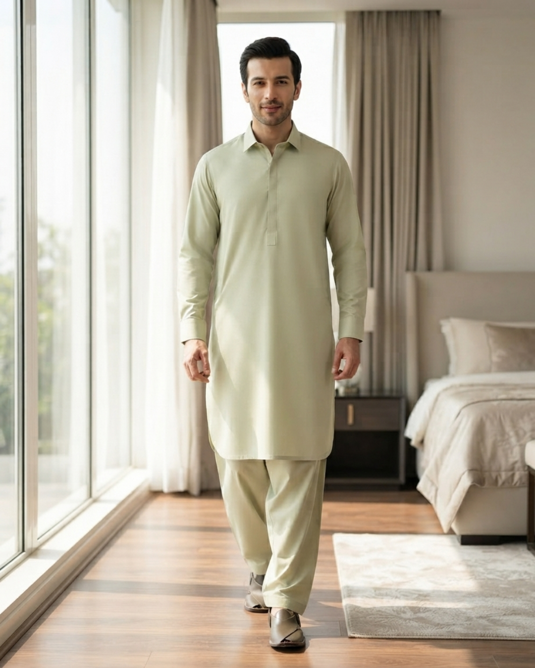 Men's Suit Pistachio Green Milano Boski Unstitched