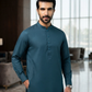 Men's Suit Navy Blue Royal Swiss Wash & Wear Unstitched