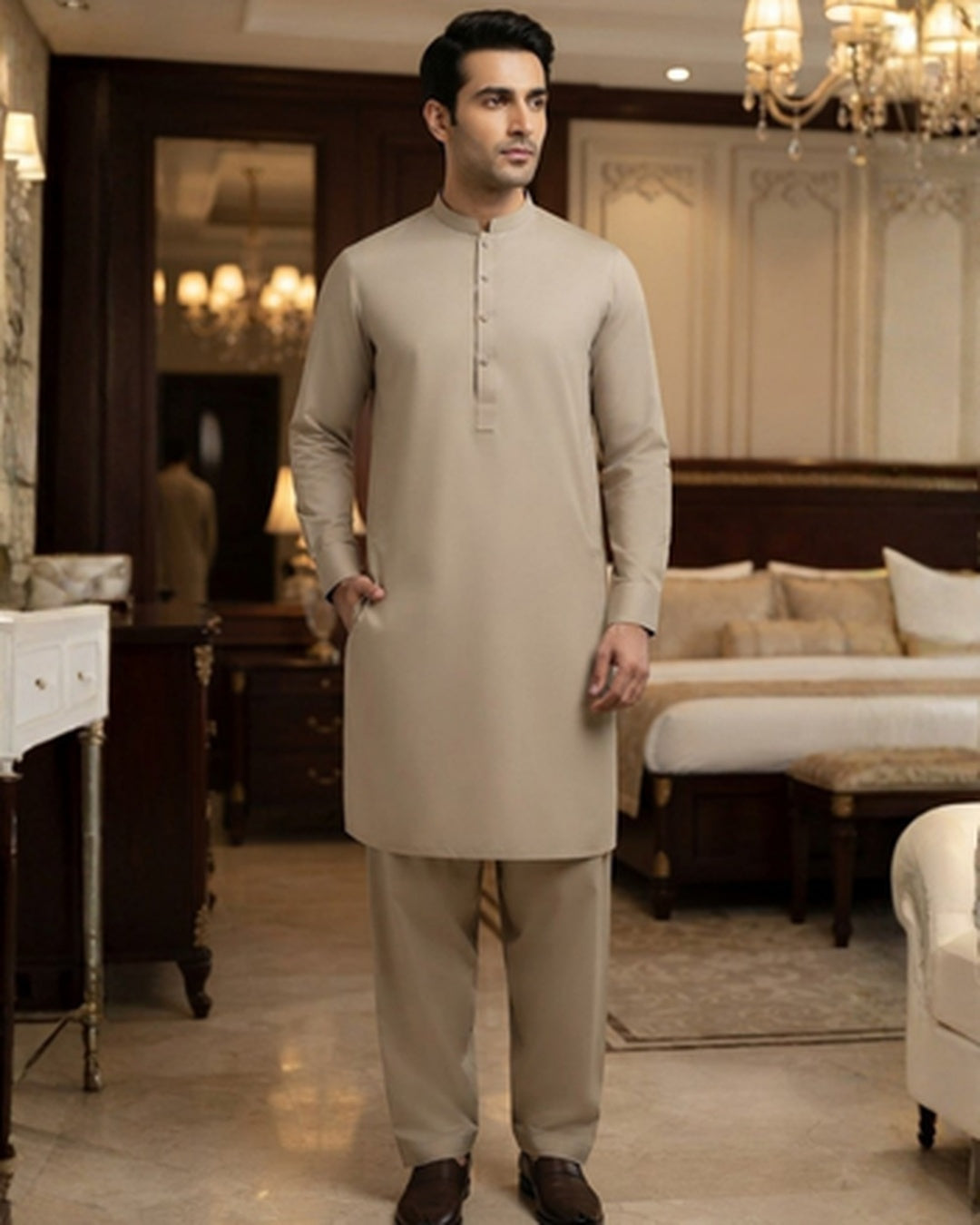 Men's Suit Sand Beige Milano Boski Unstitched