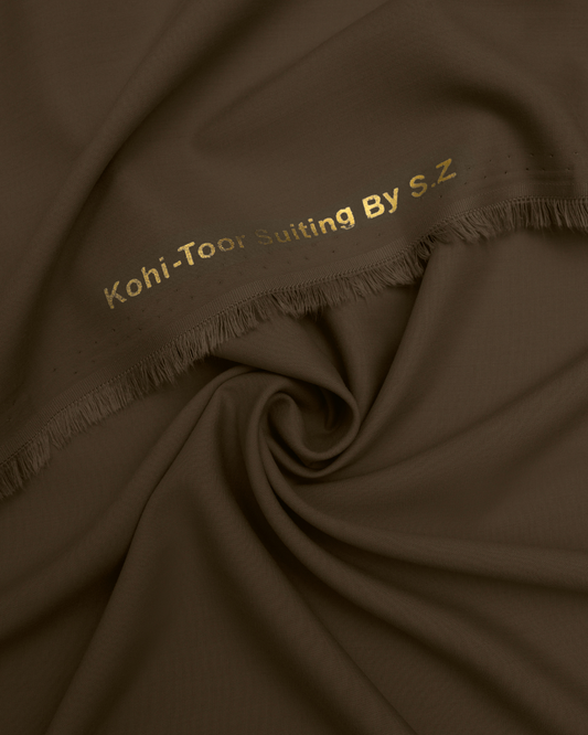 Men's Suit Espresso Brown Koh e Toor Wash & Wear Unstitched