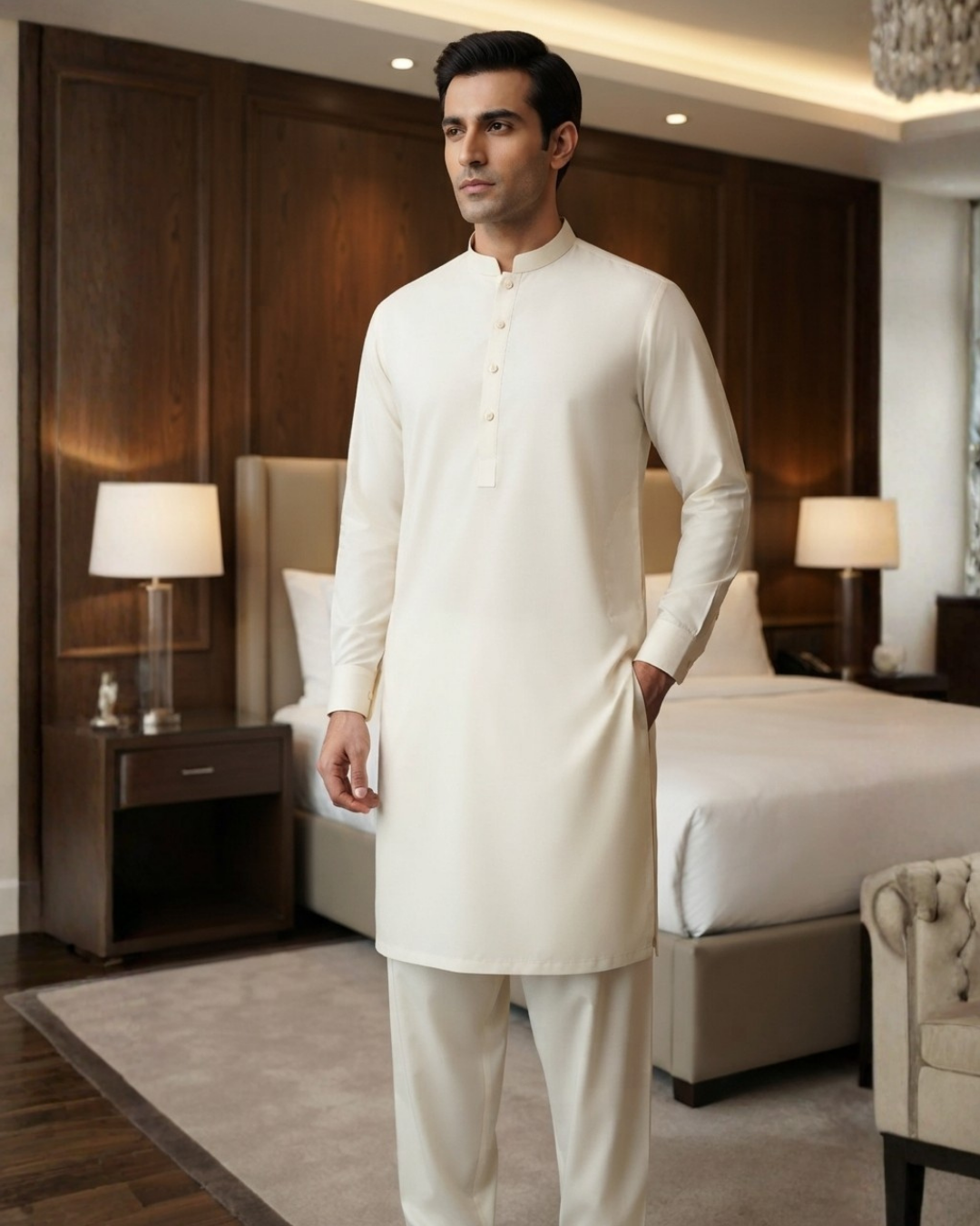 Men's Suit Ivory Cream Milano Boski Unstitched