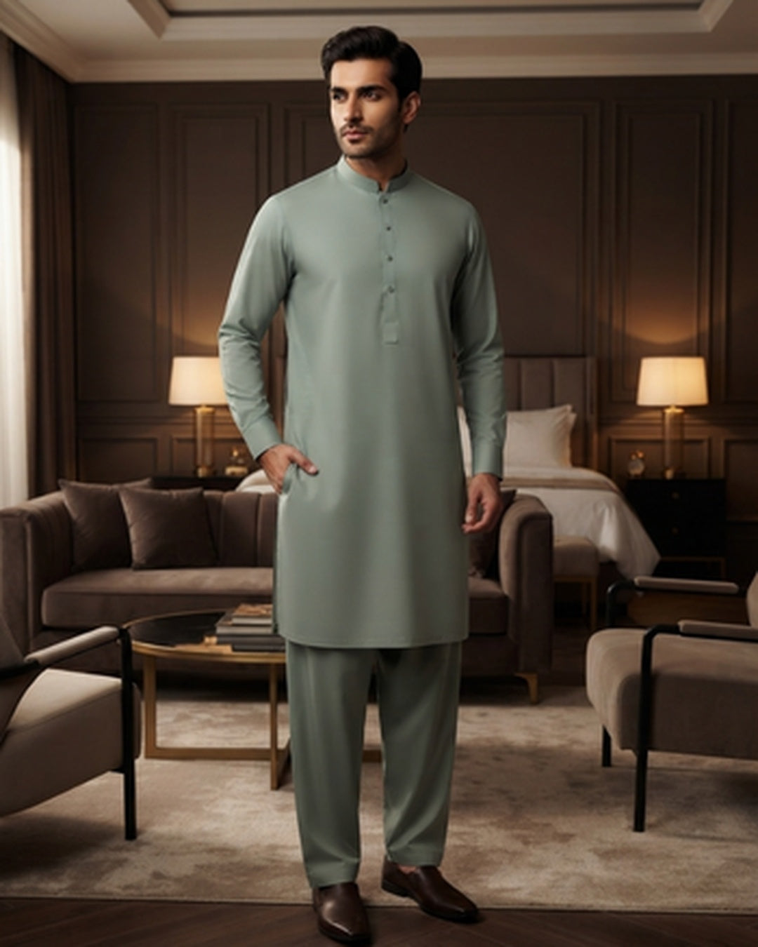Men's Suit Sea Green Milano Boski Unstitched