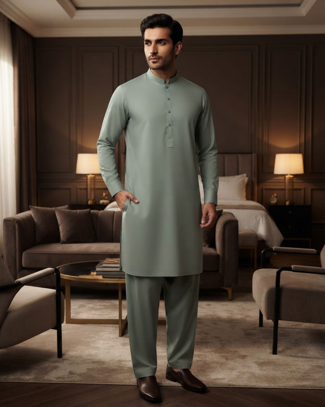 Men's Suit Sea Green Milano Boski Unstitched