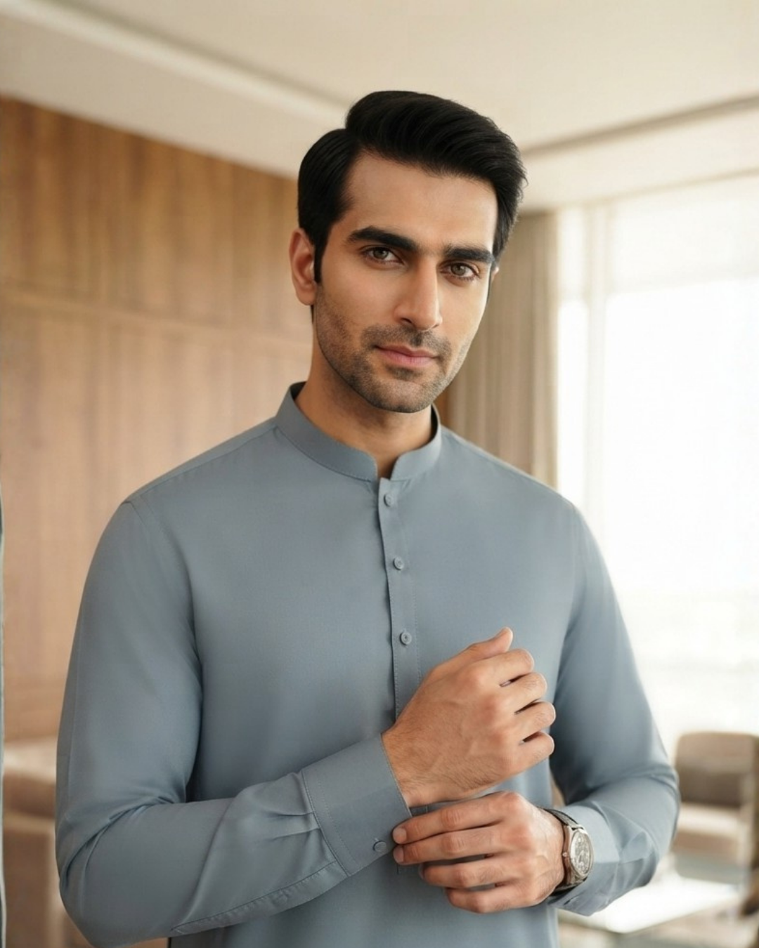 Men's Suit Slate Grey Koh e Toor Wash & Wear Unstitched