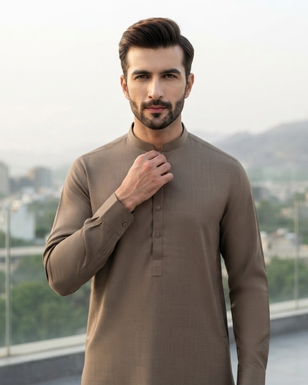 Men's Suit Stone Grey Royal Swiss Wash & Wear Unstitched