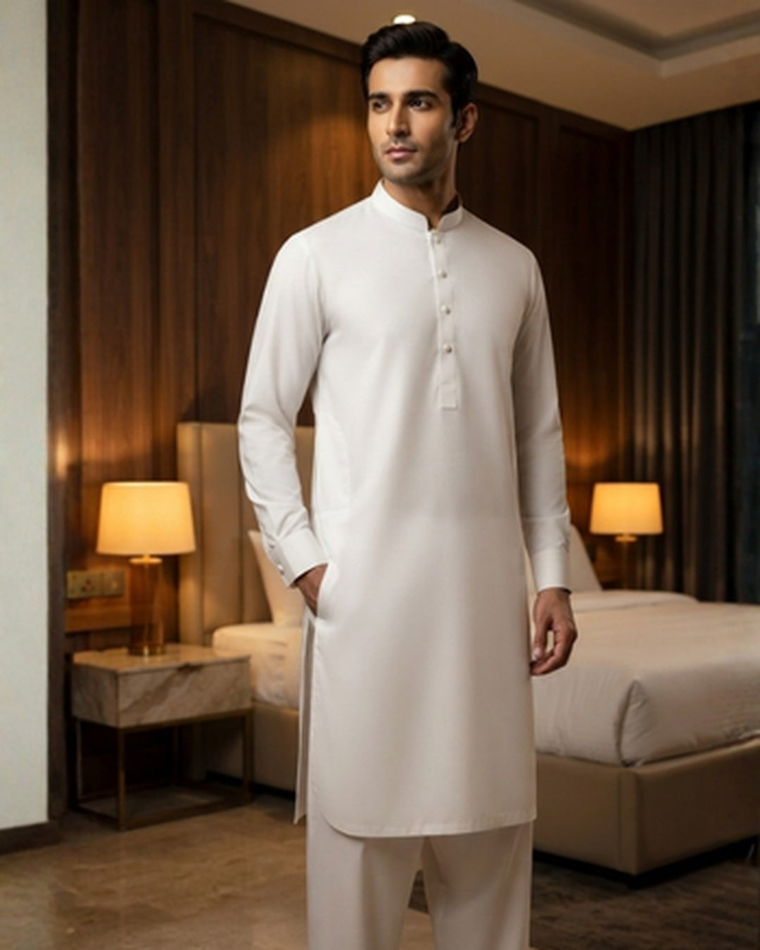 Men's Suit Ice White Milano Boski Unstitched