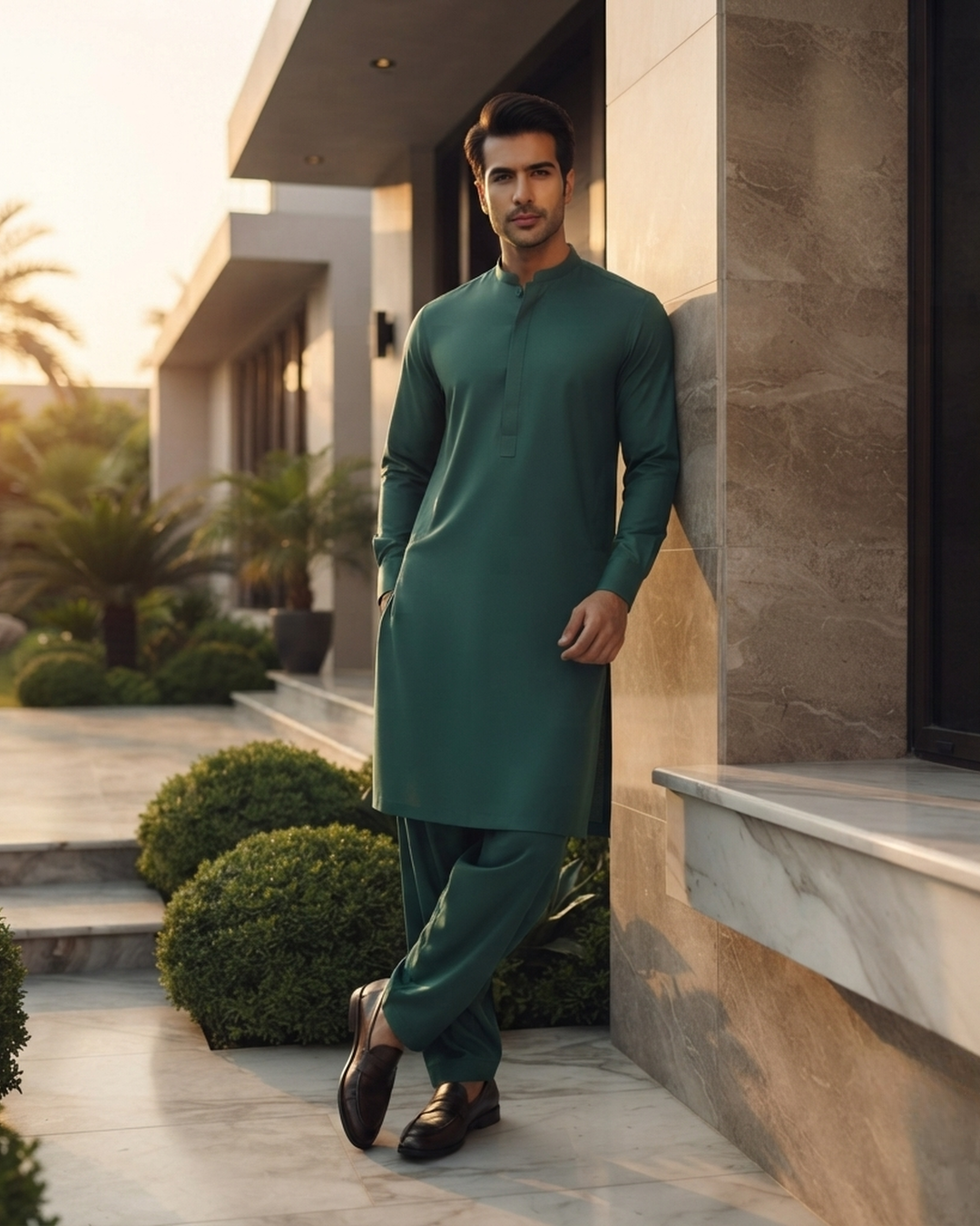 Men's Suit Deep Teal Torino Cotton Unstitched