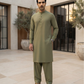 Men's Suit Olive Sage Torino Cotton Unstitched